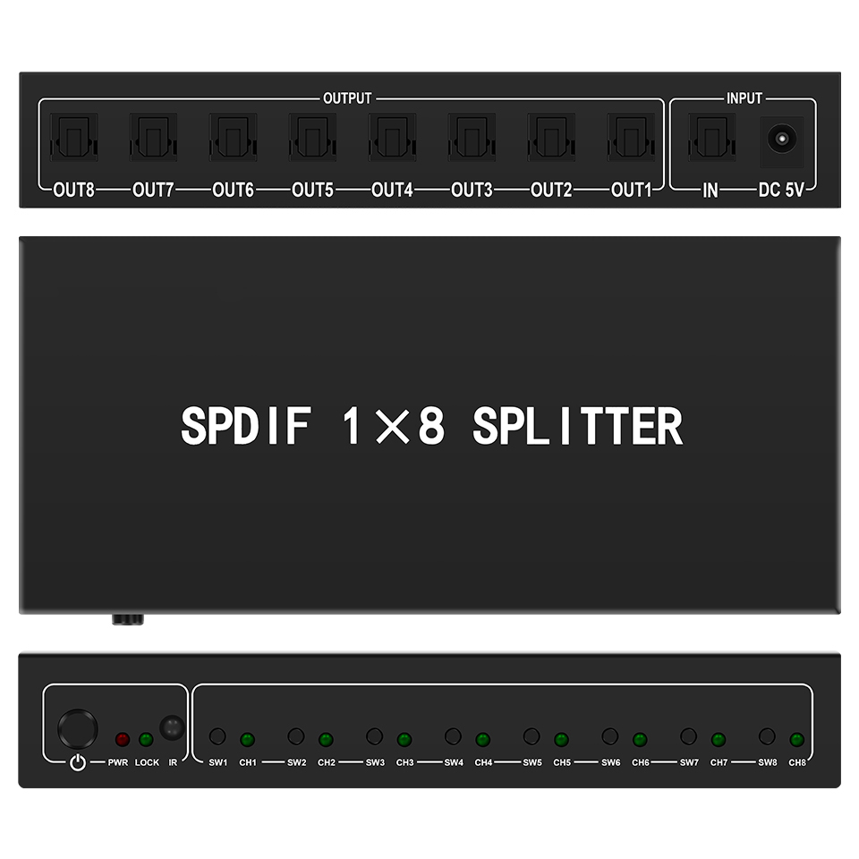 Optical Audio Splitter,1 in 8  - огляд і ціна Audio Home Cinema