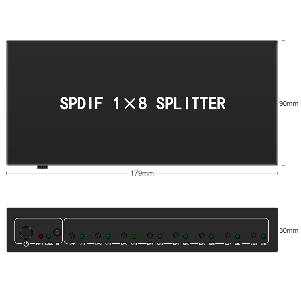 Optical Audio Splitter,1 in 8  - огляд і ціна Audio Home Cinema
